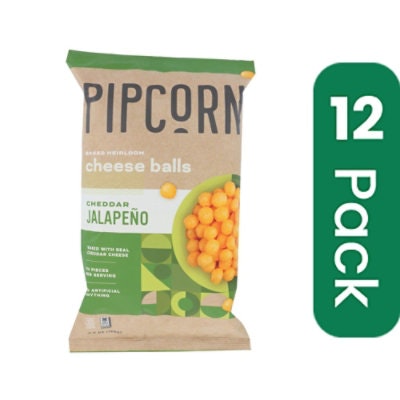 Pipcorn - Jalepeno Cheddar Cheese Balls - 4.5 oz (Pack of 12)