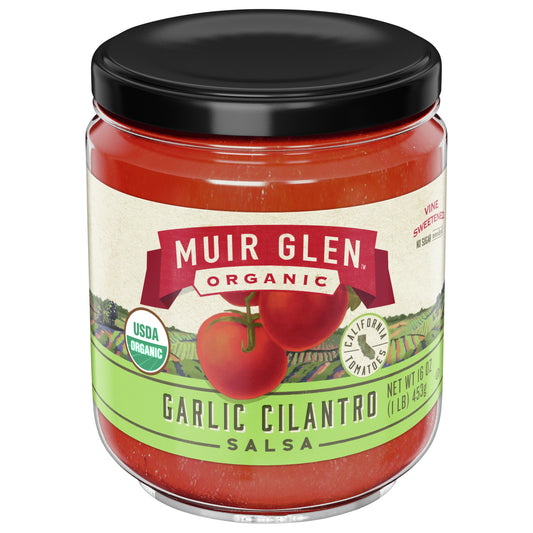 Muir Glen Salsa Medium Garlic Cilantro 16 oz (Pack Of 6)