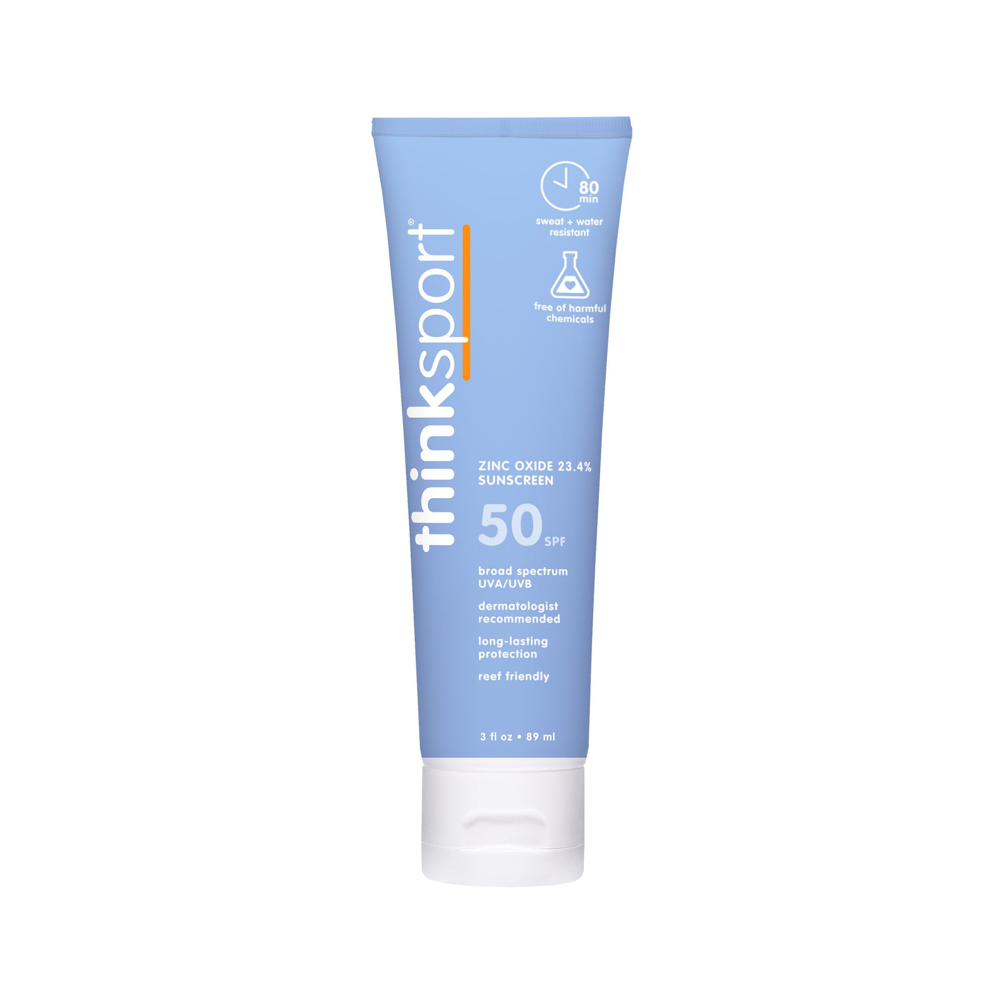 THINK (Pack of 6) Thinksport Think Sunscreen SPF 50 Natural Mineral Sunblock 3 Fl Oz