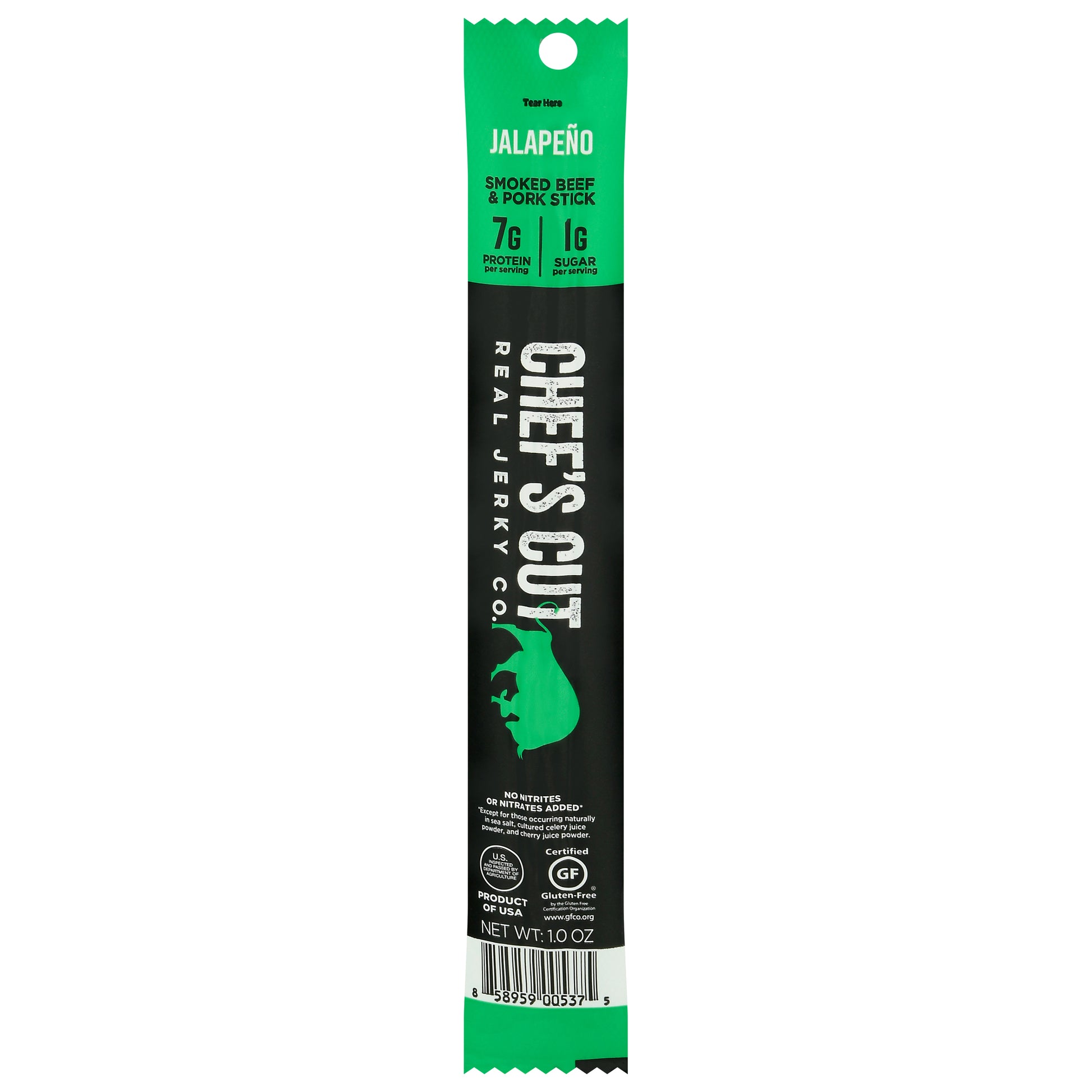 Chefs Cut Jerky Snack Stick Jalapeno Cheddar 1 oz (Pack Of 16)