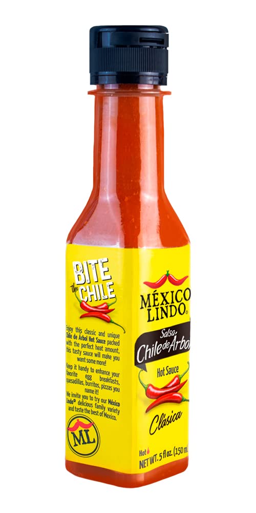 MEXICO LINDO (Pack of 24) Mexico Lindo Chile De ÁRbol Hot Sauce 5 Oz