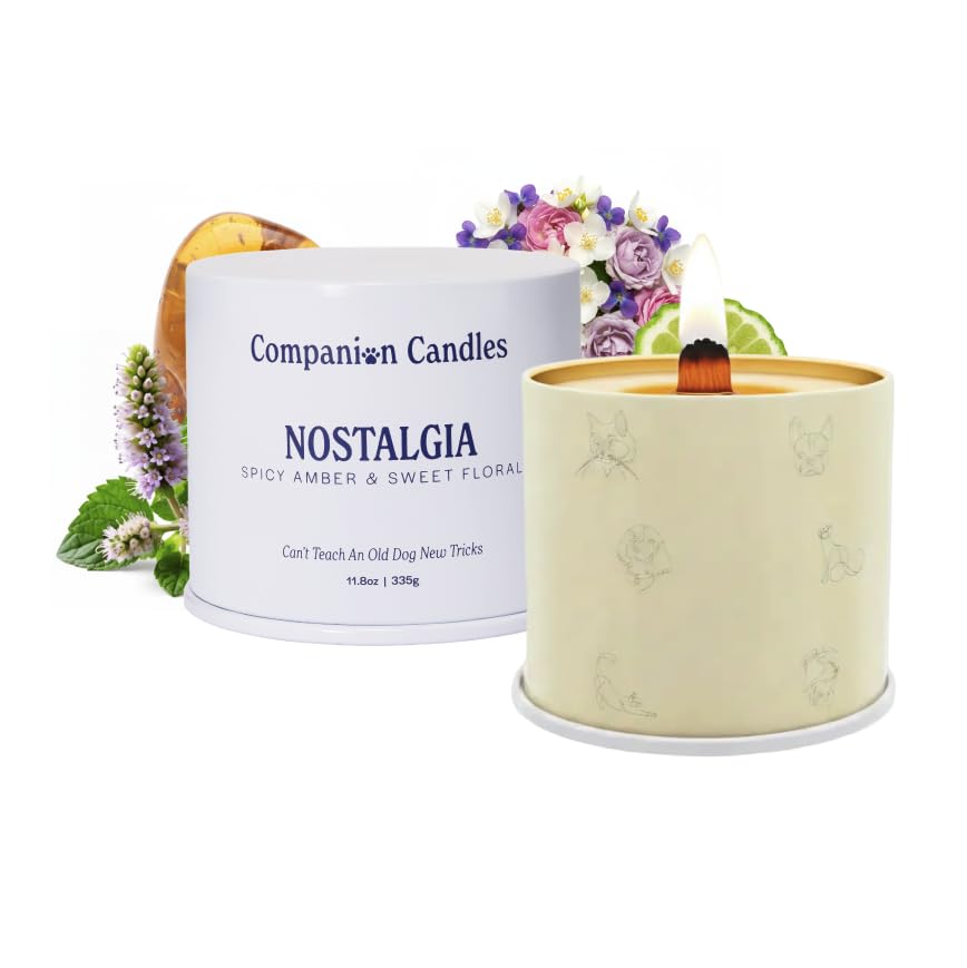 COMPANION CANDL (Pack of 3) Companion Candl Amber Floral Candle Tin Container Candle 11.8 Oz
