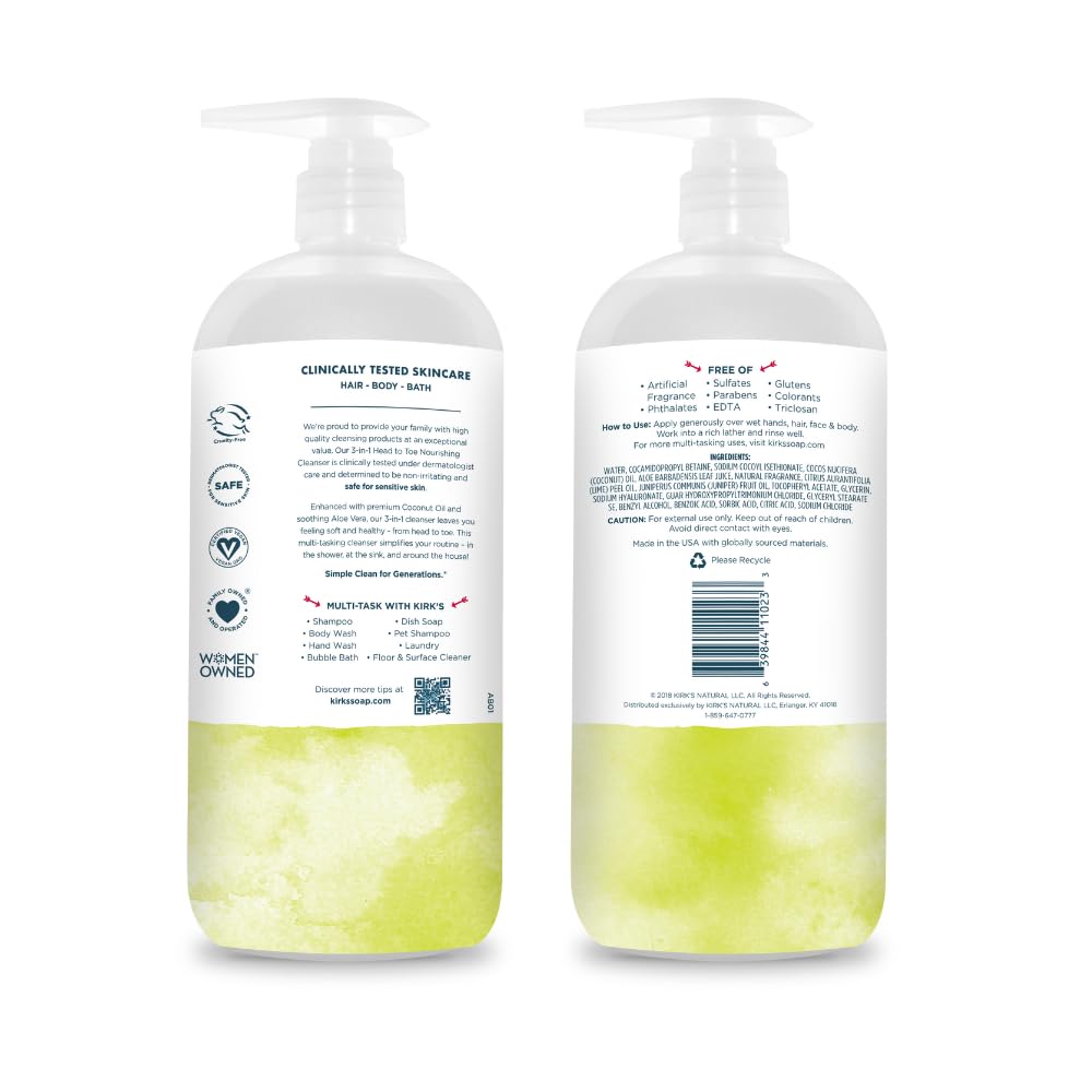 KIRKS (Pack Of 6) Kirks Cleanser 3 in 1 Juniper & Lime 32 Fl Oz