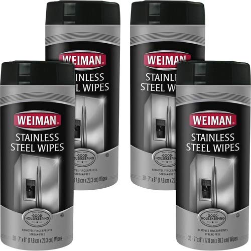 WEIMAN (Pack of 12) Weiman Stainless Steel Wipes Cleaner Wipe Stain Remover 30 Pieces