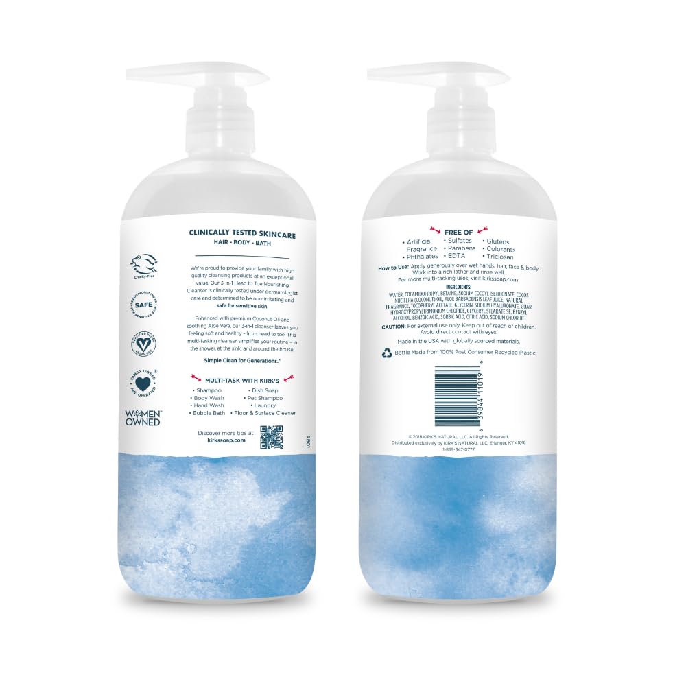 KIRKS (Pack Of 6) Kirks Cleanser 3 in 1 Original Fresh Scent 32 Fl Oz