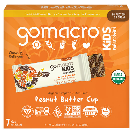 Gomacro Bar Peanut Butter Cup Kids 7Pk 6.3 oz (Pack Of 7)