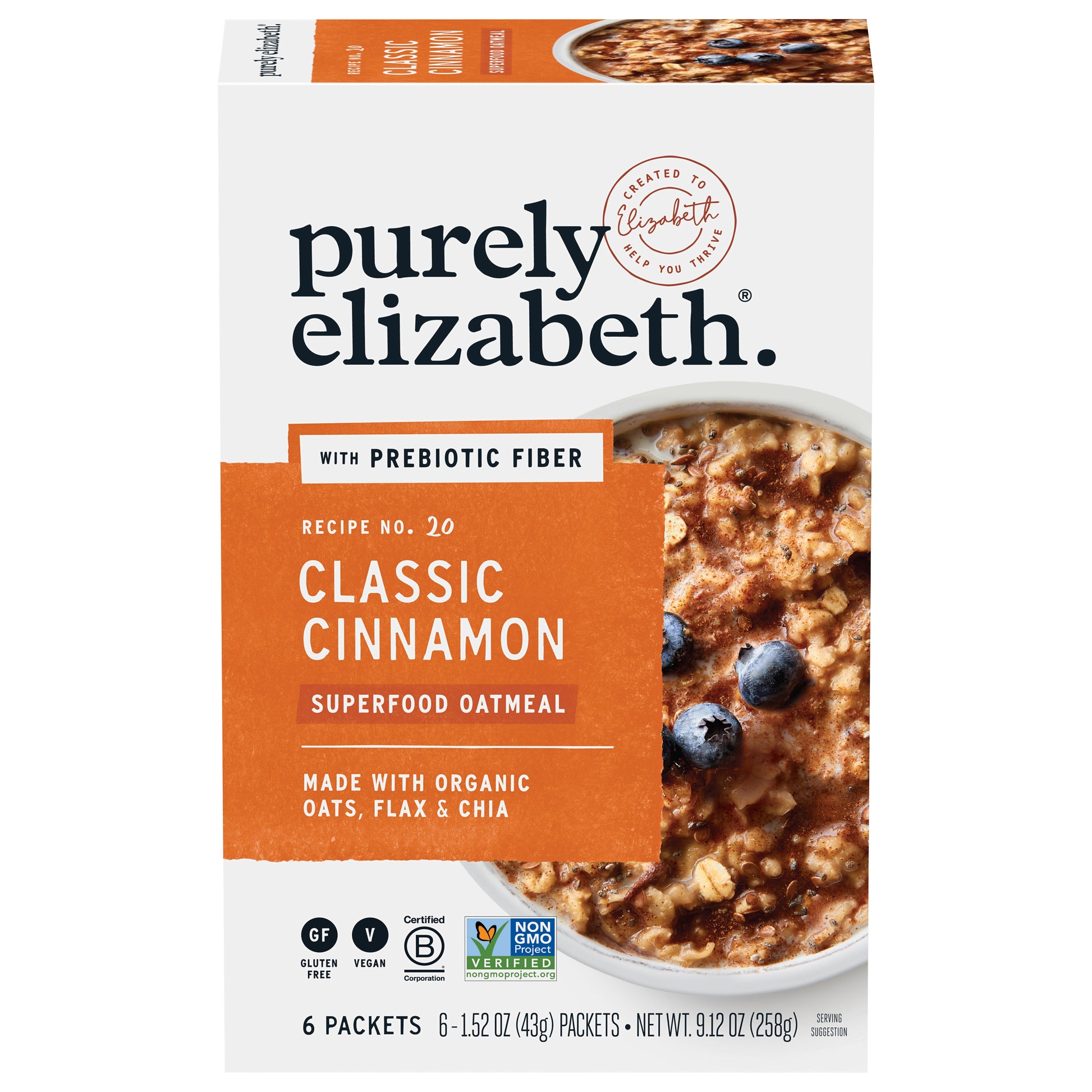 Purely Elizabeth Oatmeal Cinnamon Classic 9.12 oz (Pack Of 6)