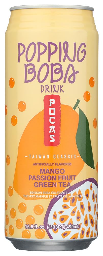 Pocas Tea Boba Mango Passion Fruit RTD Beverage