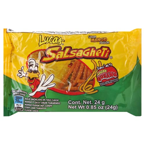 LUCAS (Pack of 84) Lucas Salsagheti Candy Mango Authentic Mexican Confections 0.85 Oz