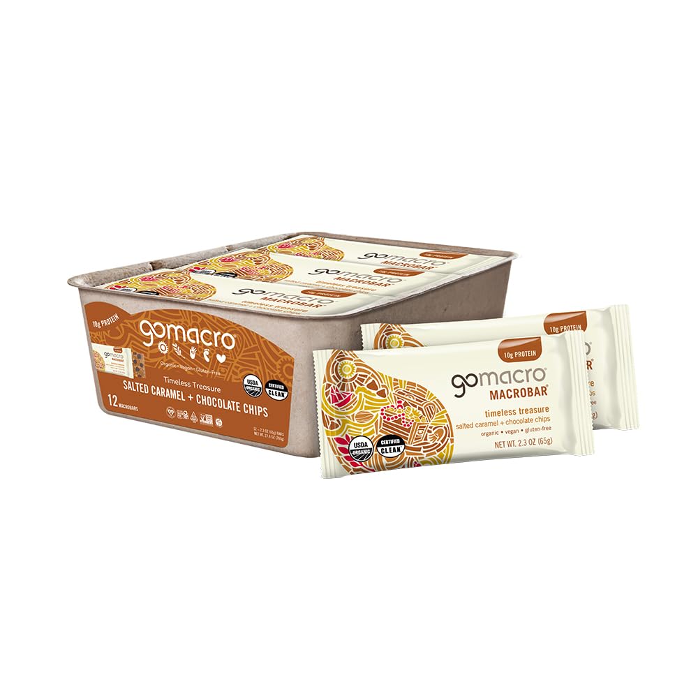 Gomacro Bar Sea Salt Caramel Chocolate Chip Organic