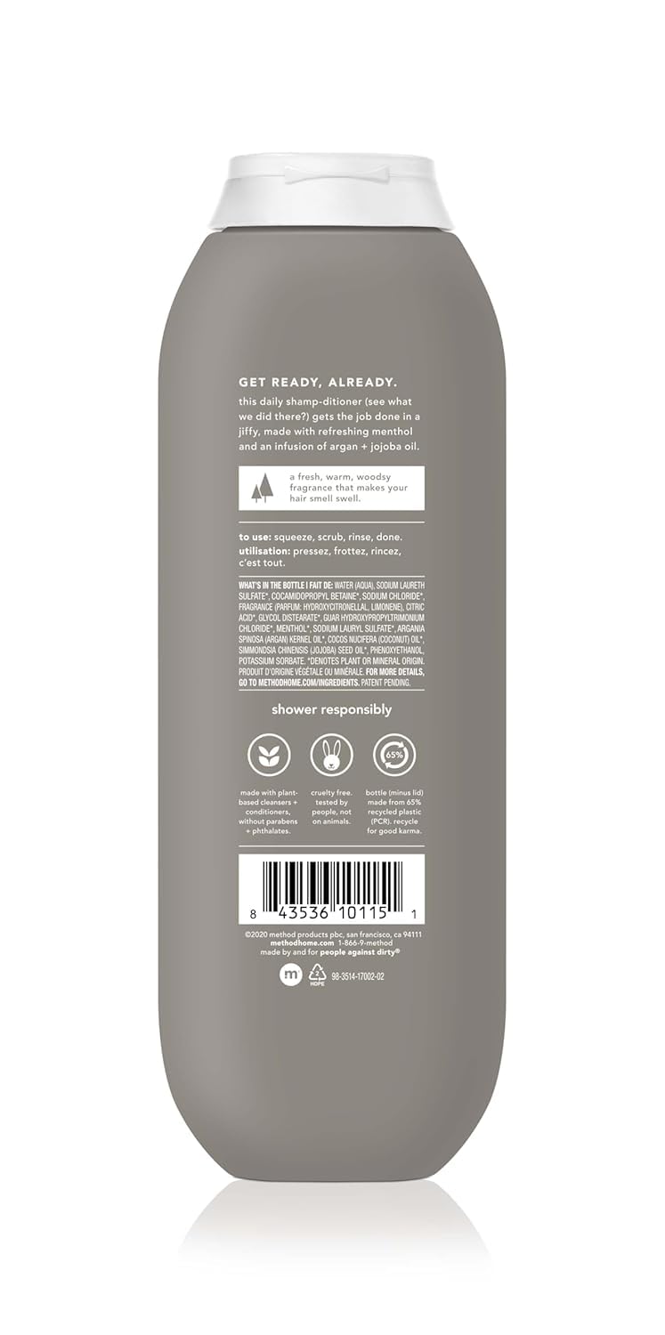 METHOD HOME CAR (Pack of 5) Method Home Care Men 2 in 1 Cedar & Cypress Shampoo 14 Oz