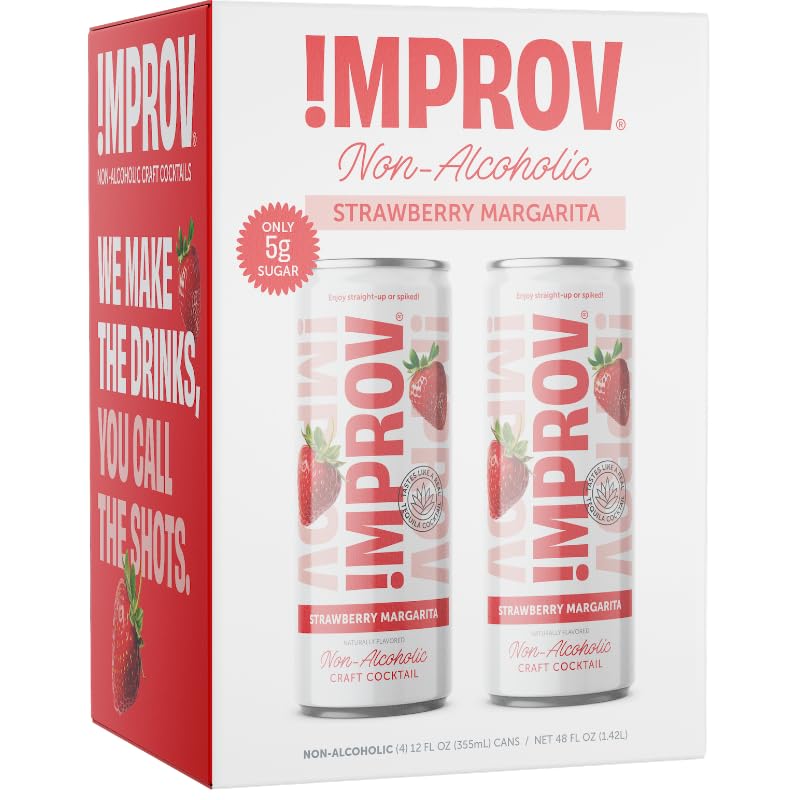 Improv Booze Fr Alcohol-Free Carbonated Cocktail Beverage with Strawberry F