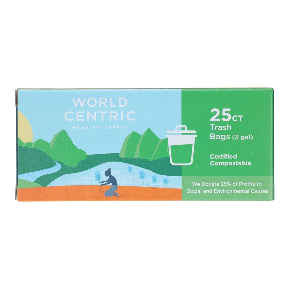 World Centric Compostable Trash Food Waste Bags 3 Gal