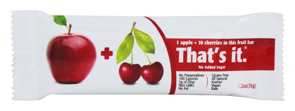 THATS IT (Pack of 36) That's It Fruit Bar Apple Cherry Natural Nutrition Bars 1.2 Oz