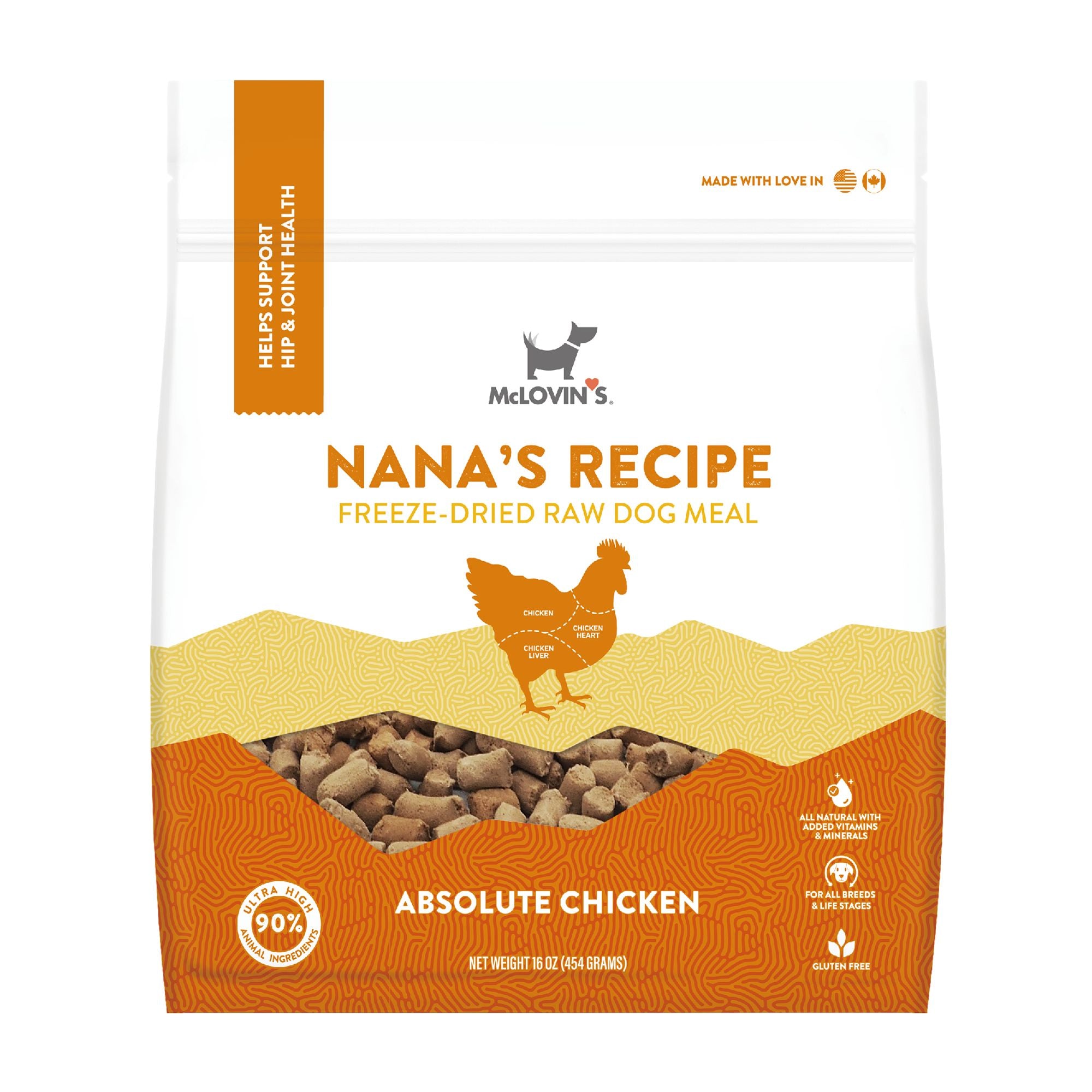 Mclovins Pet Food Dog Meal Freeze Dried Nana Chicken