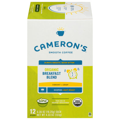Camerons Coffee Coffee Breakfast Organic 12Packet