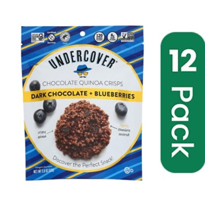 Undercover Quinoa - Crispy Quinoa Dark Chocolate Blueberry 2 oz (Pack of 12)