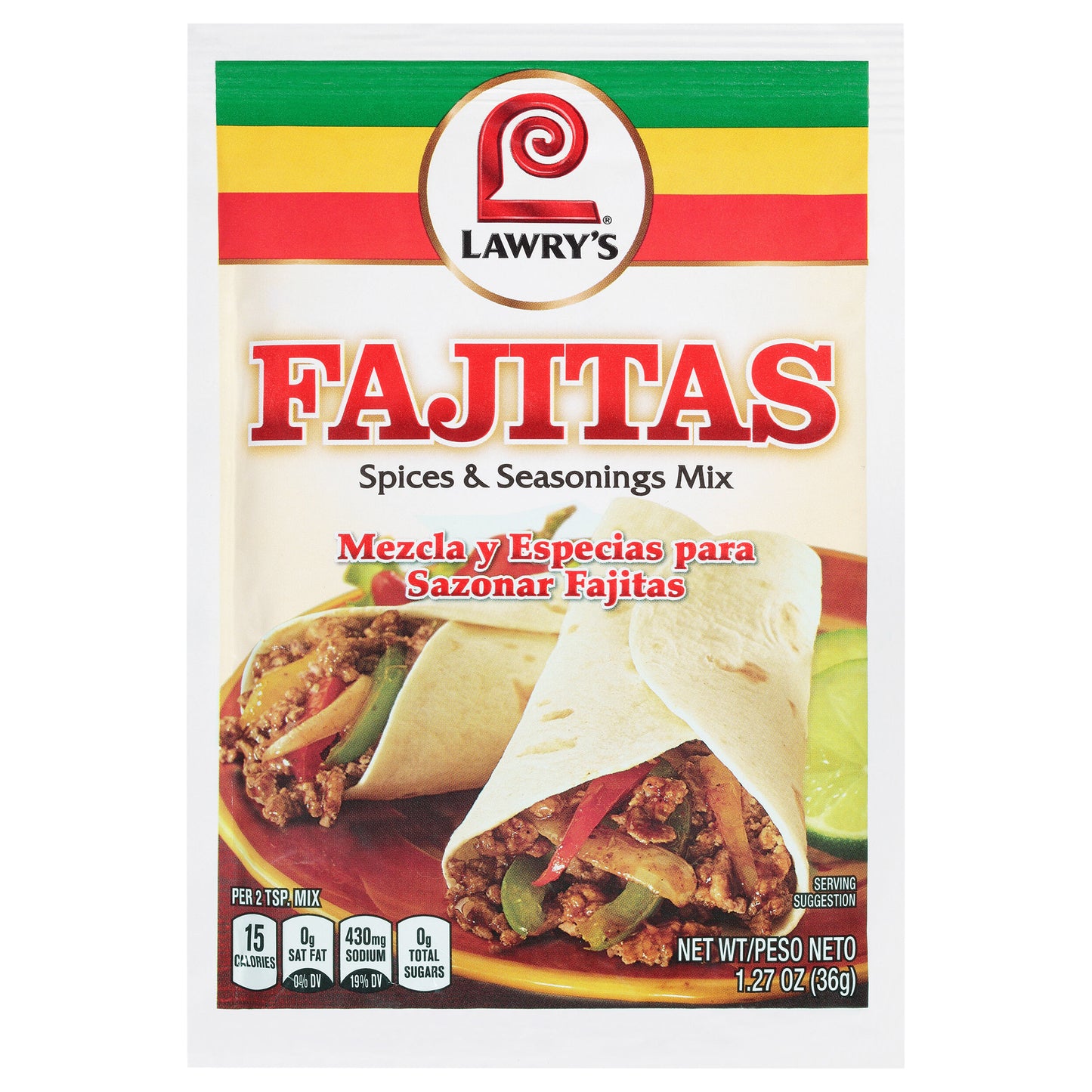 Lawrys Mix Seasoning Fajita 1.27 oz (Pack Of 12)