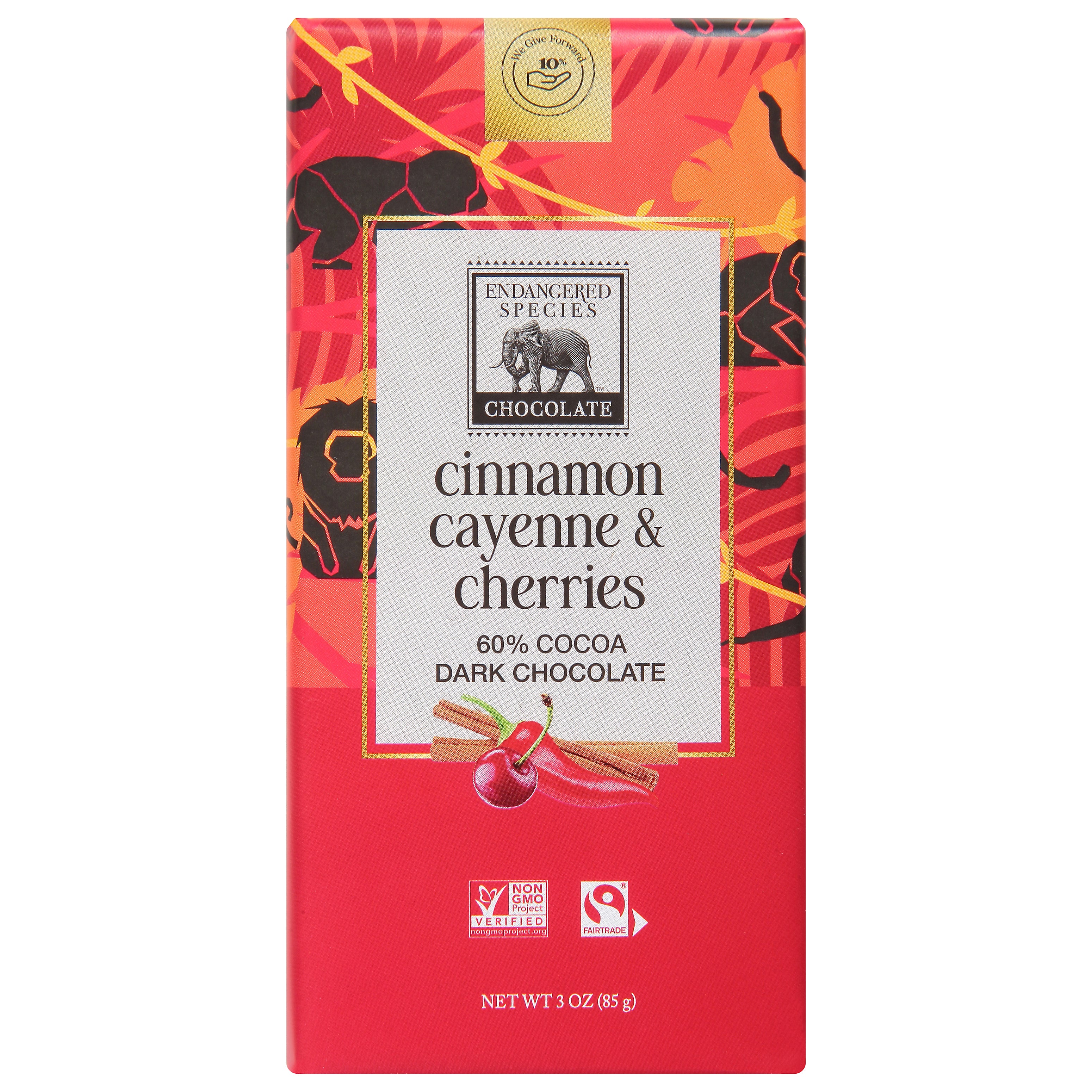 Endangered Species Chocolate Bar Dark With Cinnamon Caye