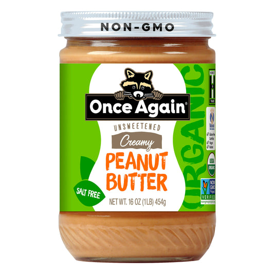 Once Again Butter Peanut Smooth No salt Organic 16 oz (Pack of 6)