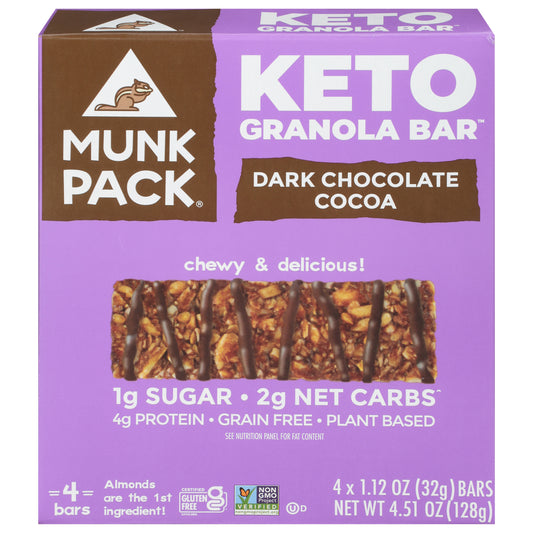Munk Pack Bar Granola Dark Chocolate Cocoa 4.51 Oz (Pack Of 6)