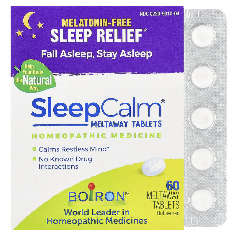 Boiron SleepCalm Homeopathic Tablets for Relaxation Night