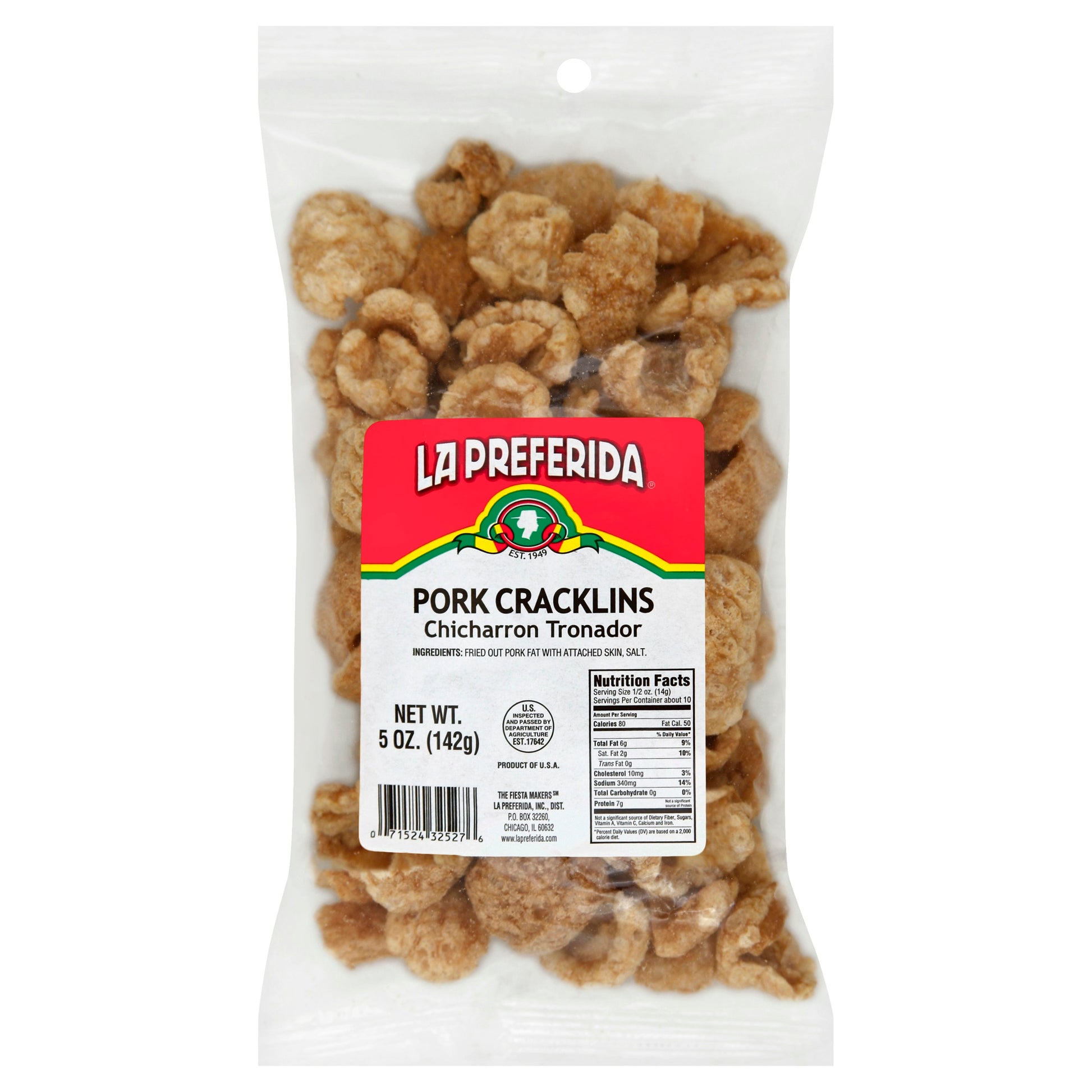 La Preferida Pork Cracklins 5 oz (Pack of 15)