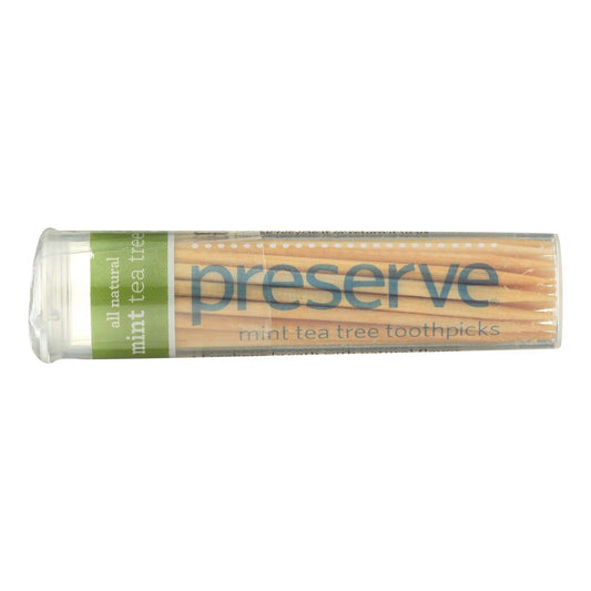 Preserve Flavored Toothpicks Mint Tea Tree - 35 Pieces (Pack of 24)
