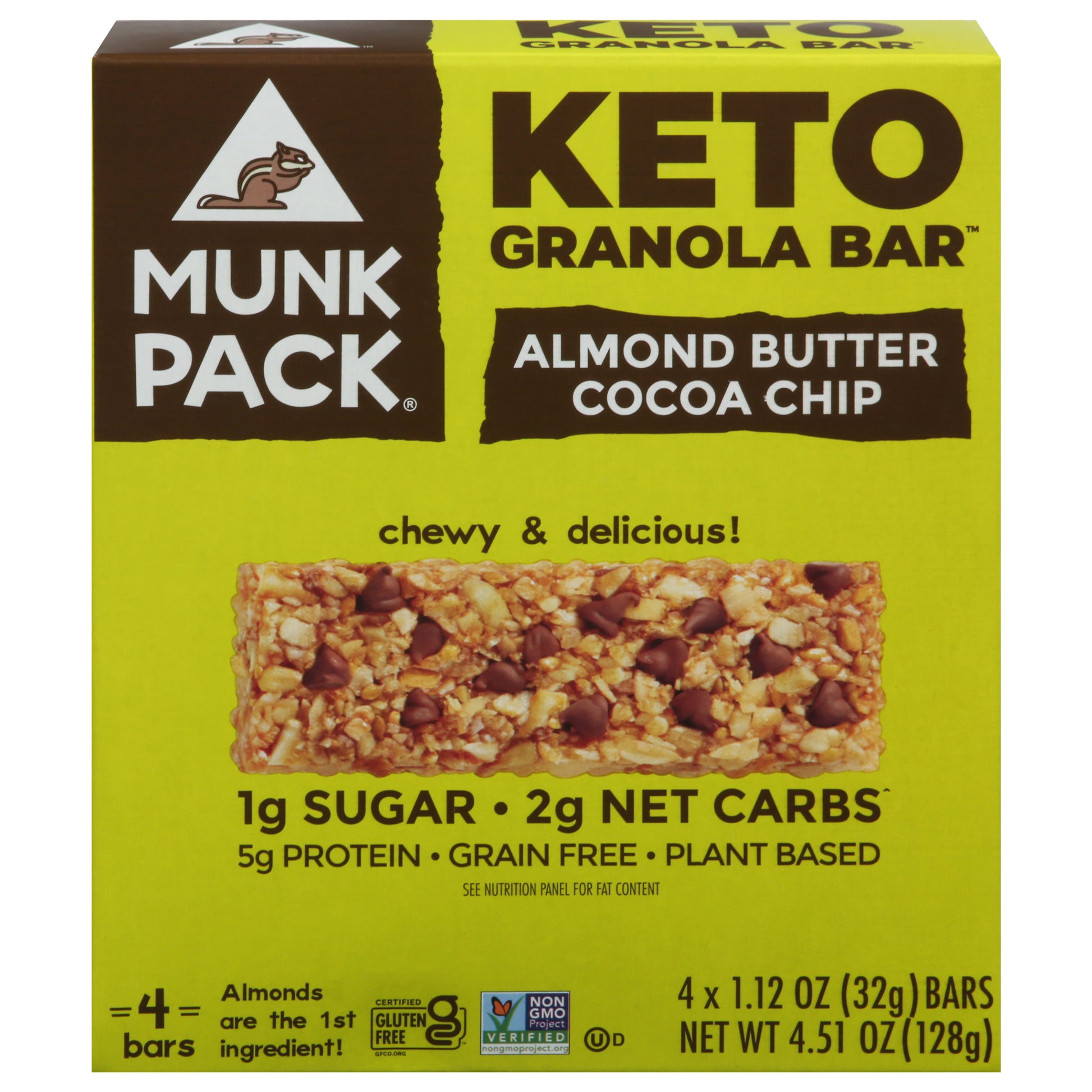 Munk Pack Bar Granola Almond Butter Chocolate chip 4.51 oz (Pack Of 6)
