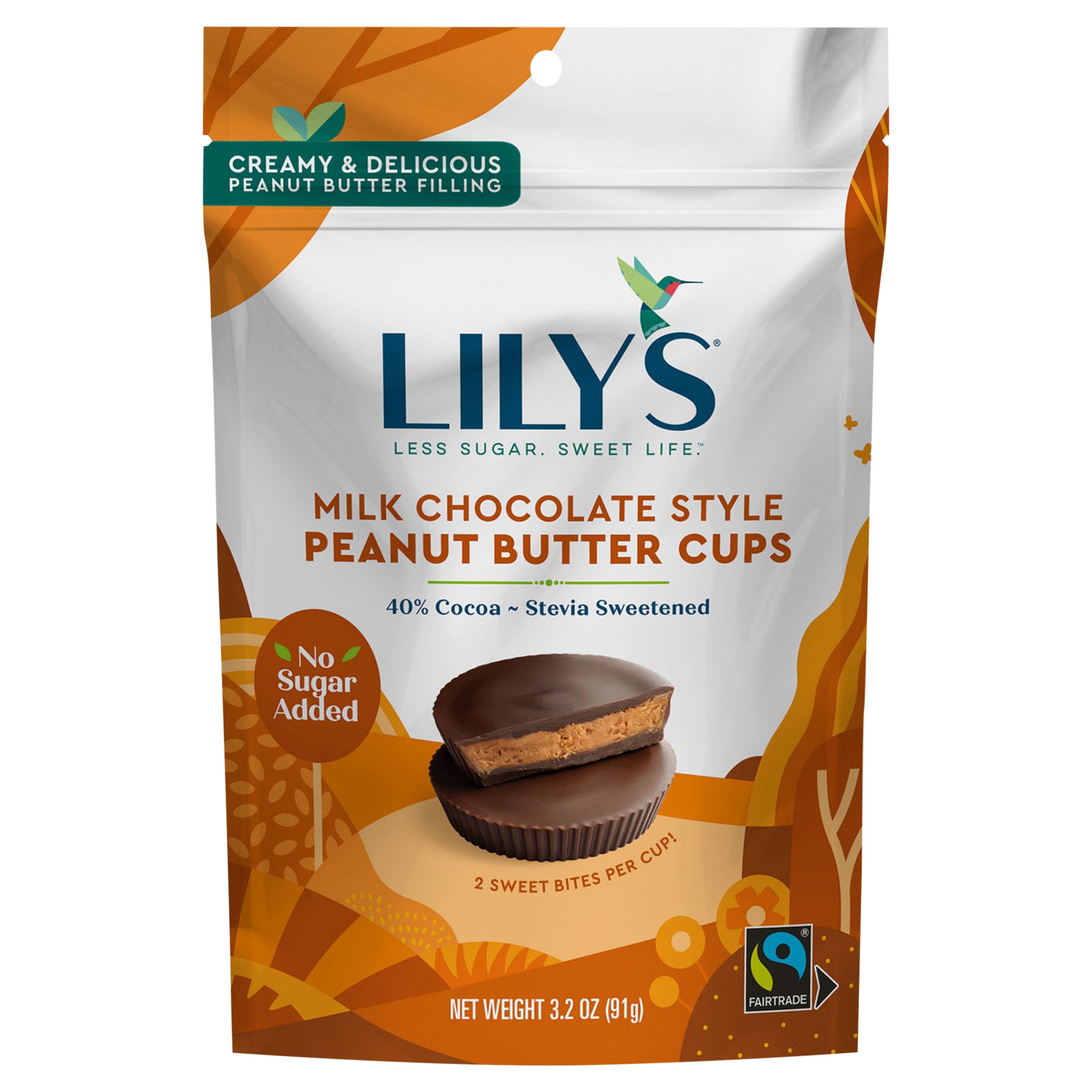 Lilys Sweets Chocolate Milk Chocolate Peanut Butter Cup 3.2 oz (Pack Of 12)