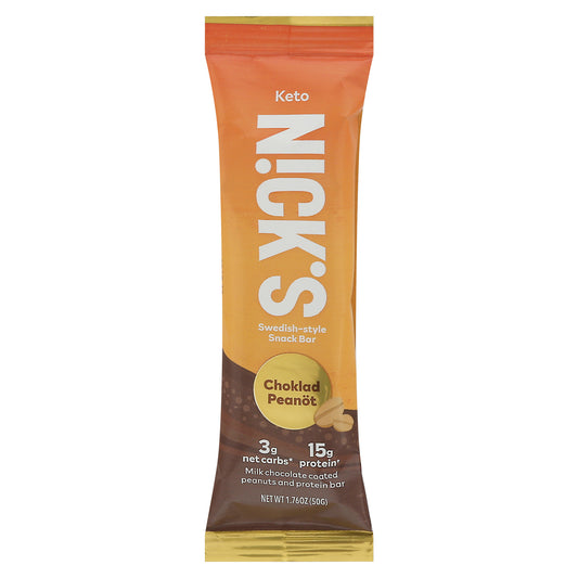 Nicks Bar Choklad Peanot 1.76 oz (Pack Of 12)