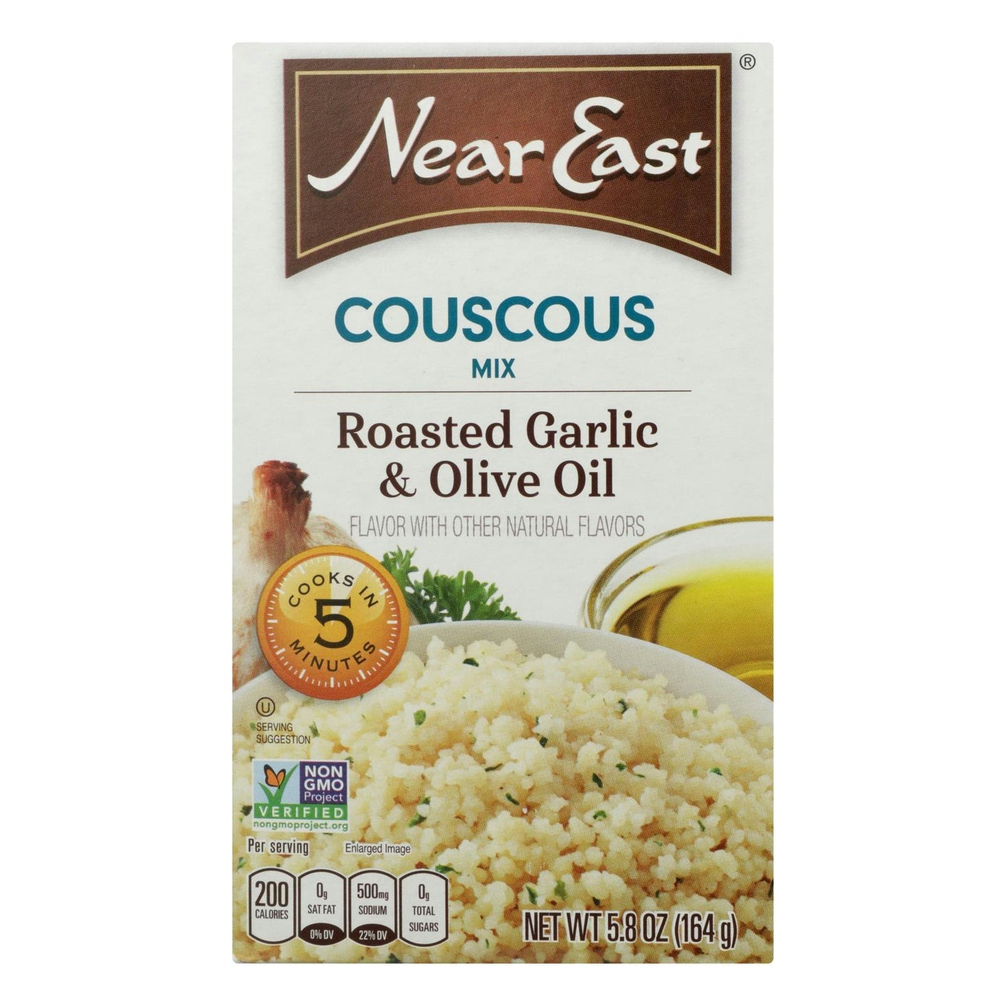 Near East Couscous Roasted - Olive Oil and Garlic 5.8 oz (Pack of 12)