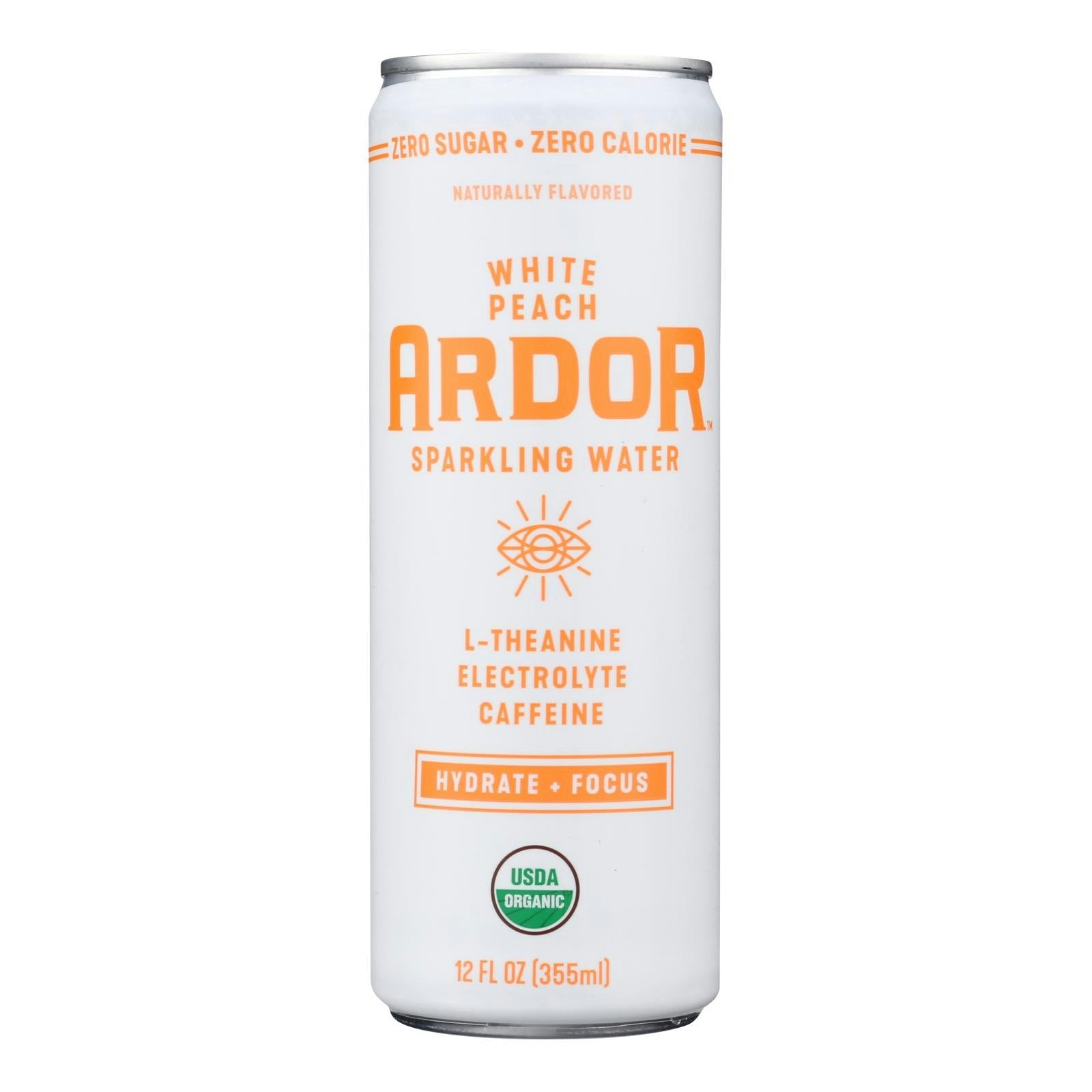 Ardor Organic Ardor Sparkling Water - Spk Water Wht Peach Enrg