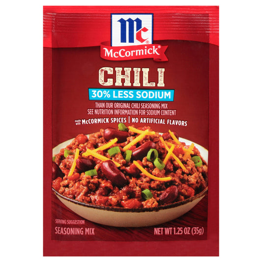 Mc Cormick Mix Chili Sea Salt Less Sodium 1.25 Oz Pack of 12