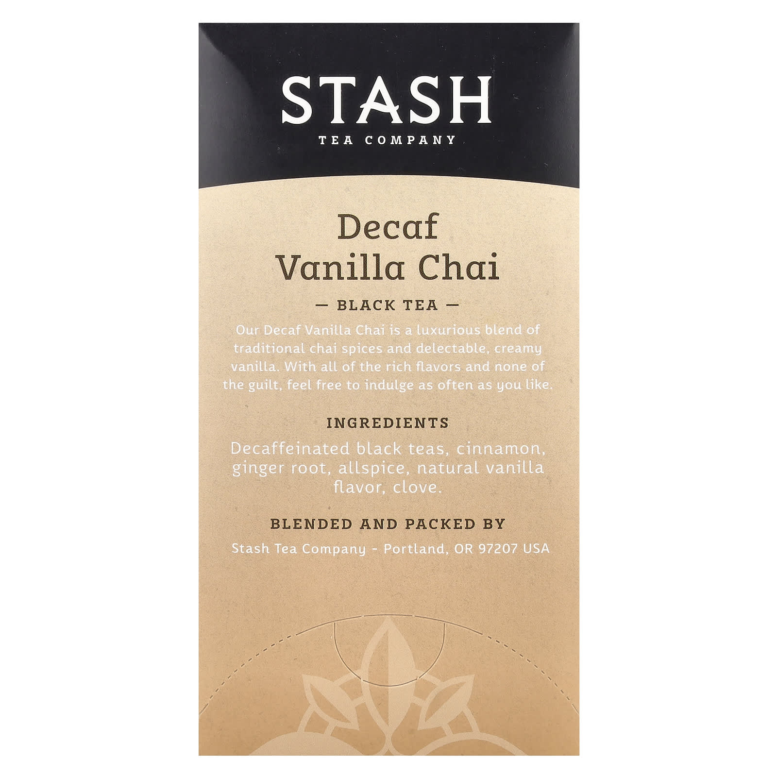 STASH TEA (Pack Of 12) Stash Tea Tea Decaf Chai Vanilla 18 bag