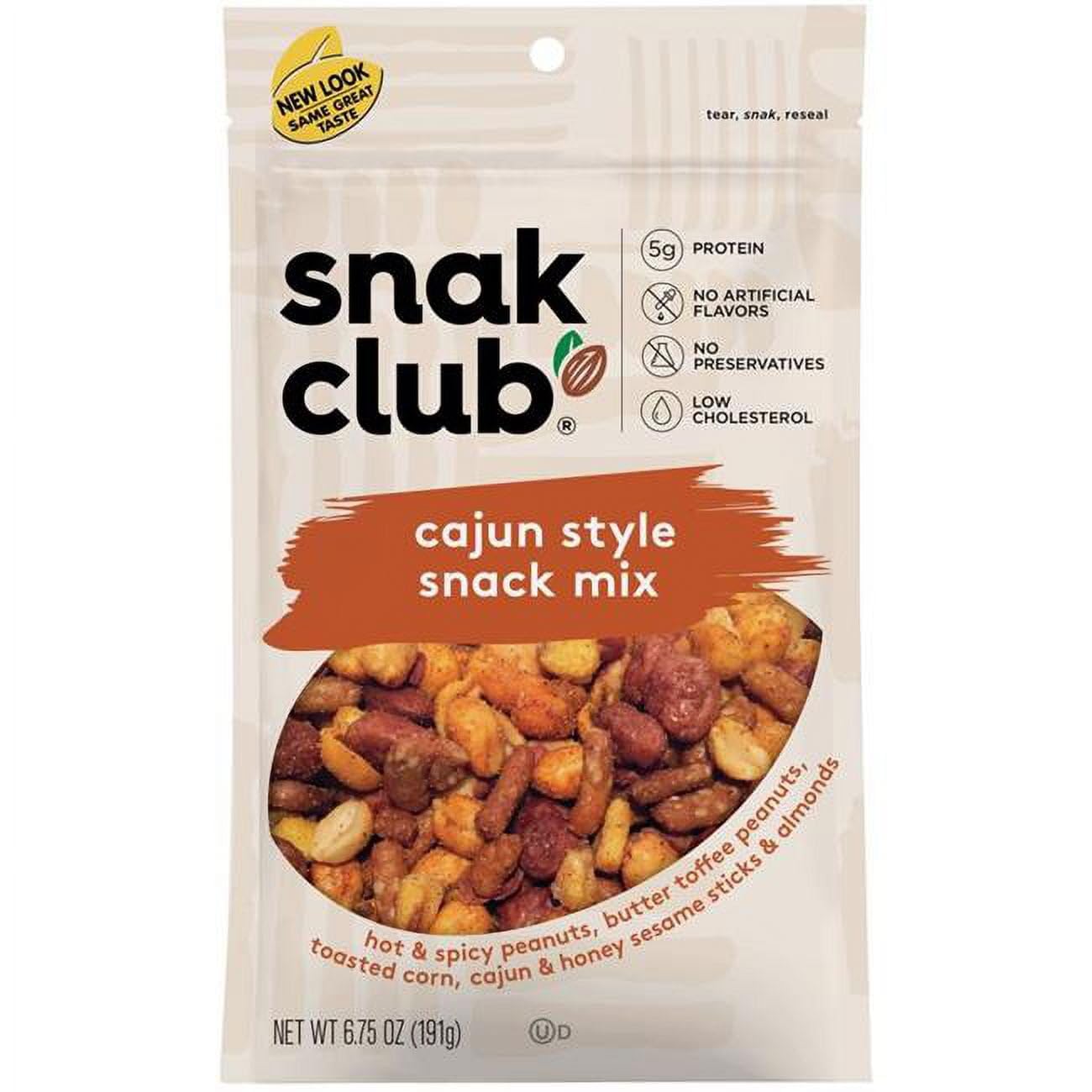 SNAK CLUB EB (Pack of 18) Snak Club Eb Cajun Savory Reseal Mix Nuts 6.75 Oz