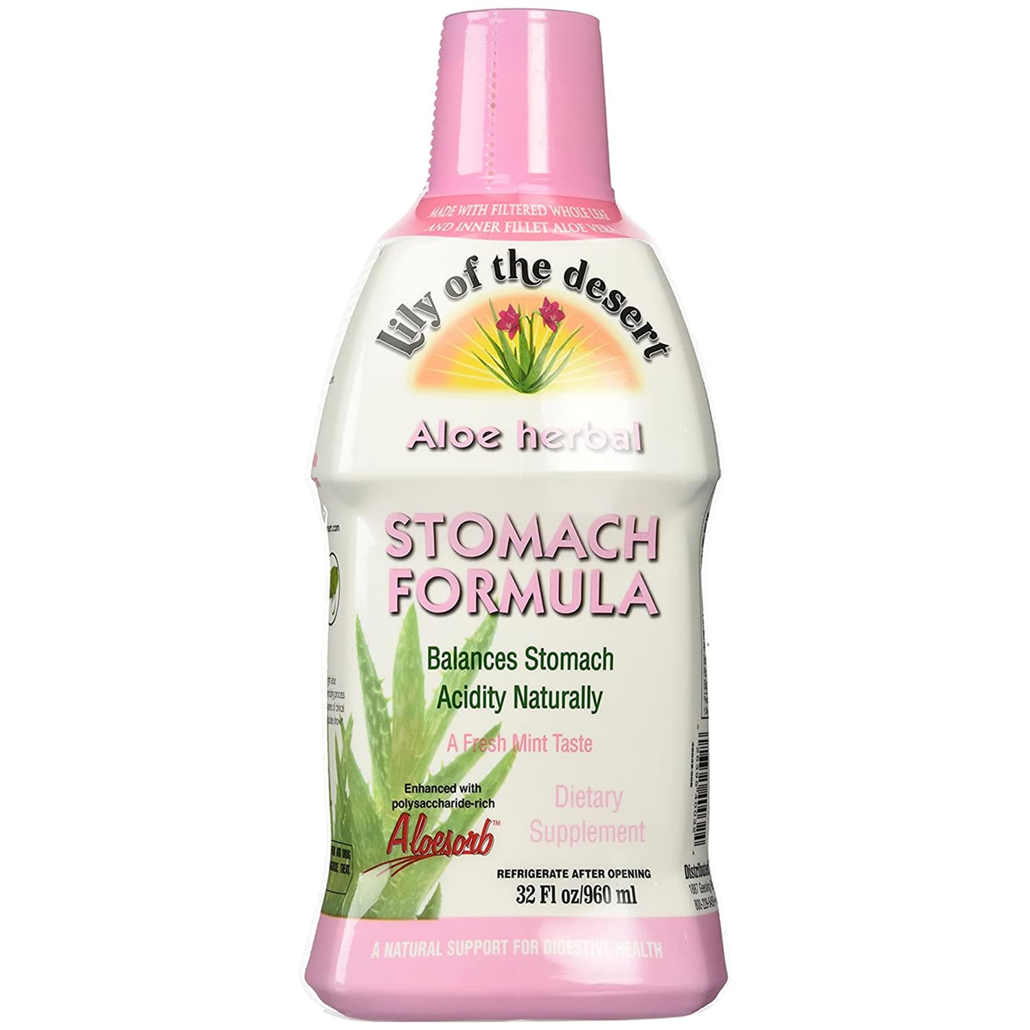 LILY OF THE DES (Pack of 4) Lily of the Desert Stomach Formula Aloe Liquid Supplement 32 Oz