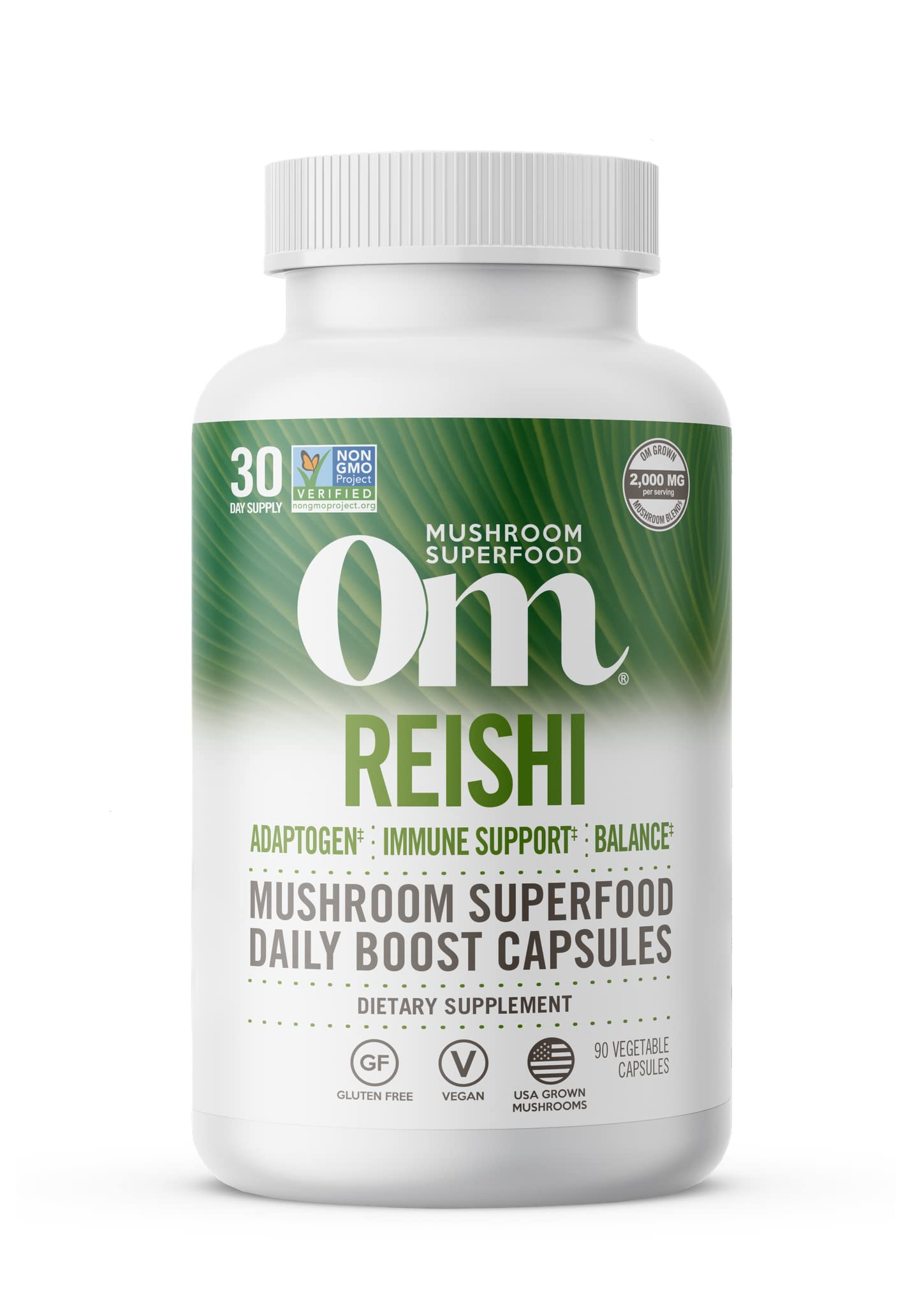 OM MUSHROOMS (Pack of 2) OM Mushroom Superfood Reishi Capsules Herbal Single Supp 90 Capsules
