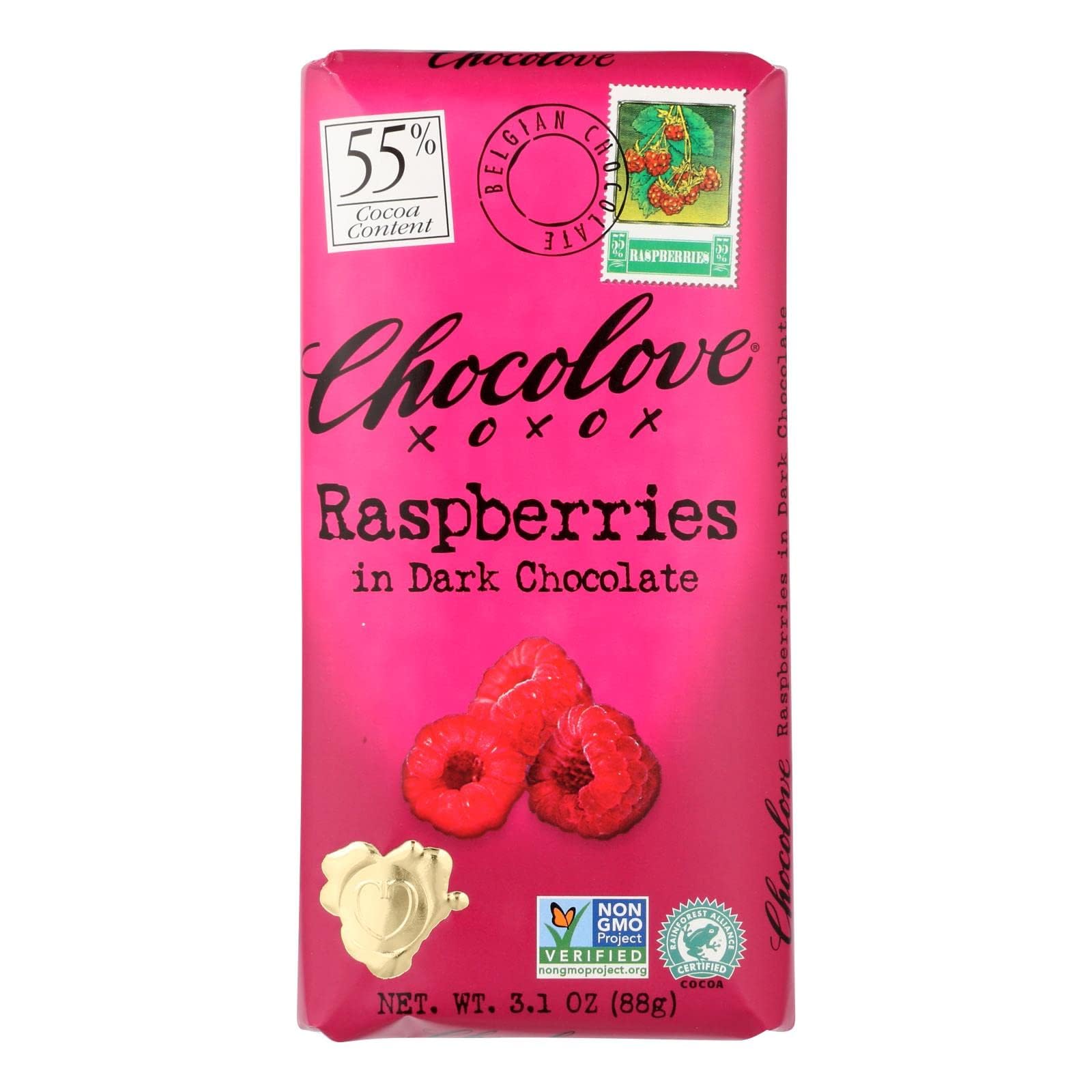Chocolove Dark Chocolate Raspberry Chocolate Bar