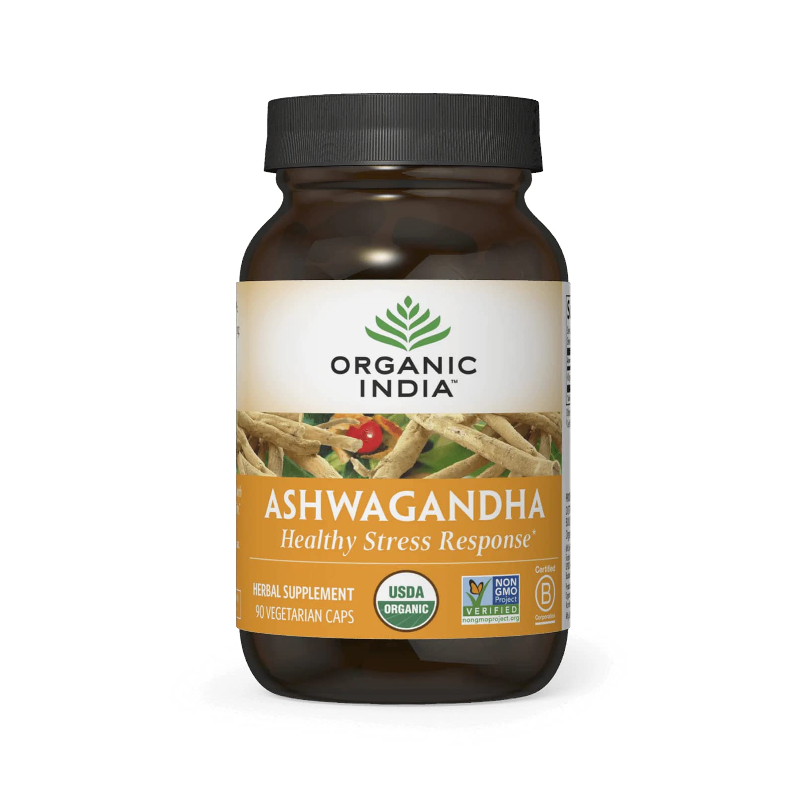 ORGANIC INDIA (Pack of 3) Organic India Ashwagandha Herbal Supplement Capsules 90 Capsules