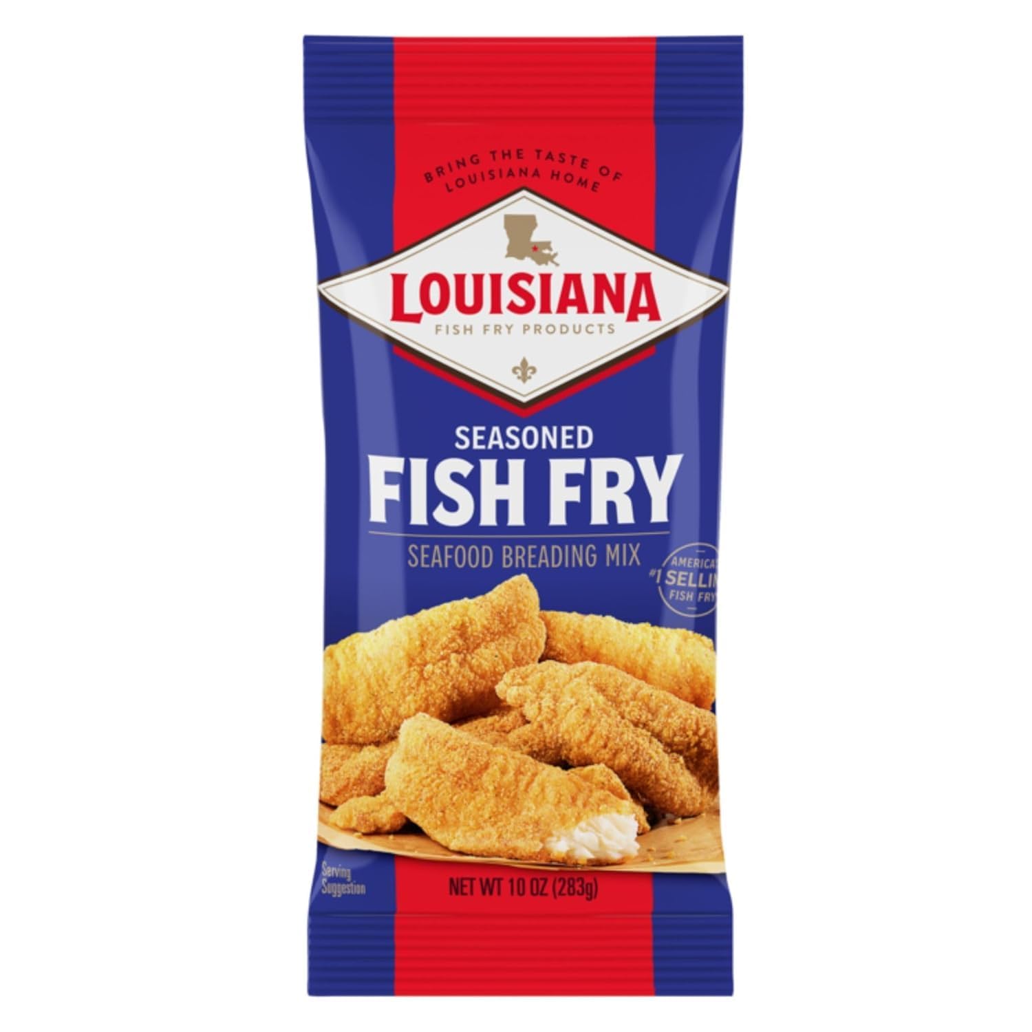 LOUISIANA FISH (Pack Of 24) Louisiana Fish Fry Mix Fish Fry Sea Salt 10 Oz