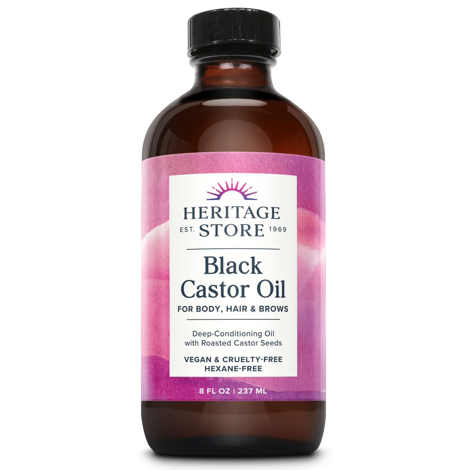 HERITAGE (Pack of 4) Heritage Castor Oil Black 8 Oz
