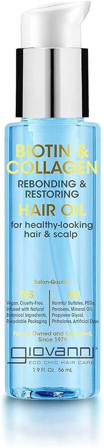 GIOVANNI COSMET (Pack of 6) Giovanni Cosmetics Oil Hair Biotin Collagen Scalp & Hair T 1.9 Fl Oz