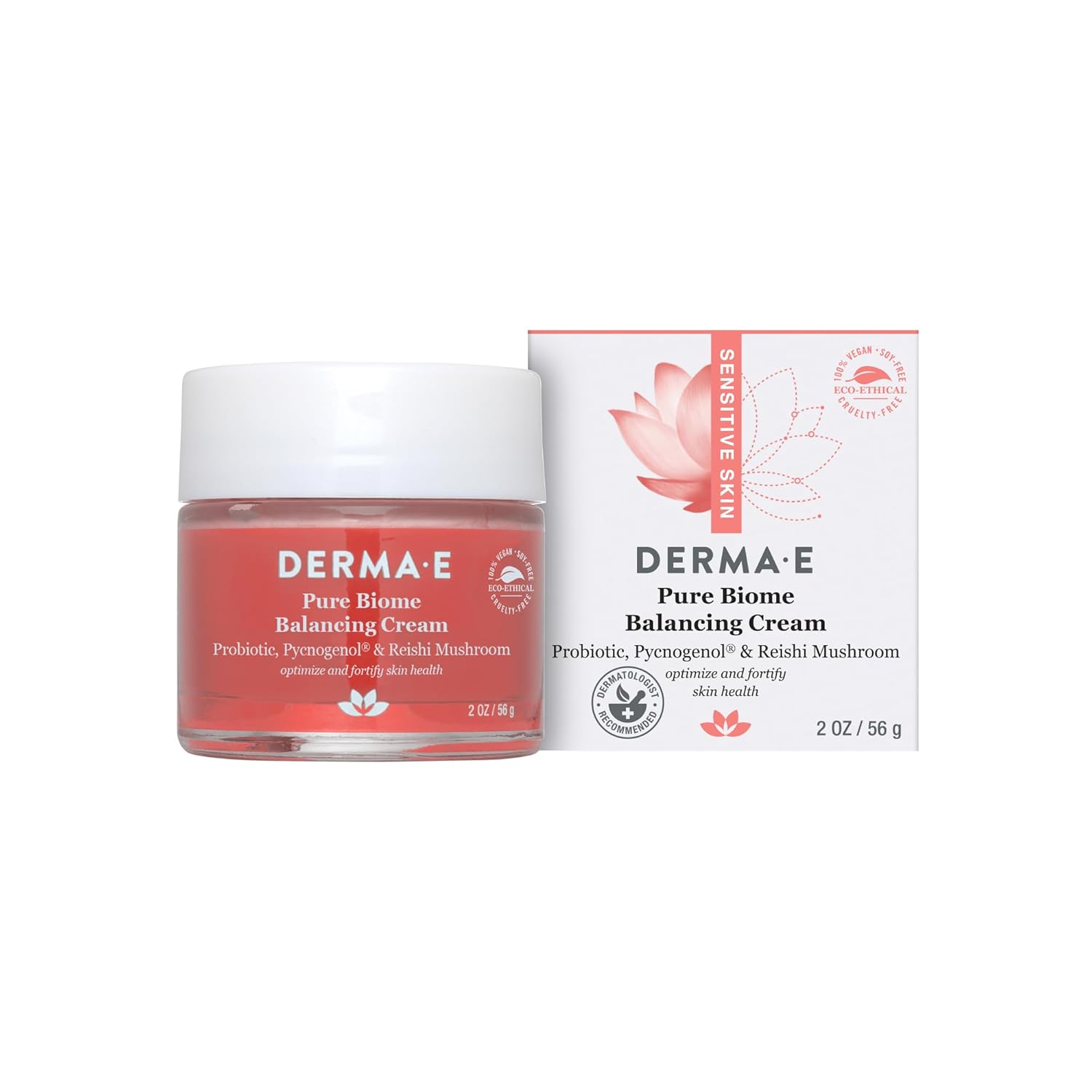DERMA E (Pack of 3) Derma E Pure Biome Balancing Cream Face Moisturizer 2 Oz