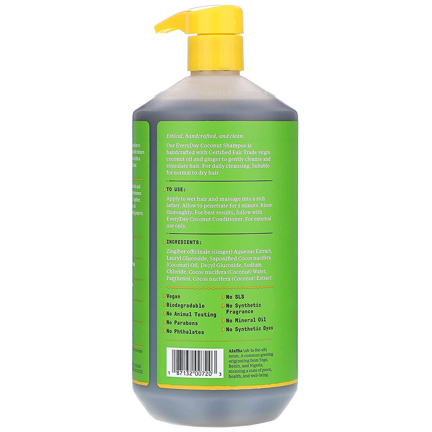 ALAFFIA (Pack of 5) Alaffia Everyday Purely Coconut Shampoo 32 Fl Oz