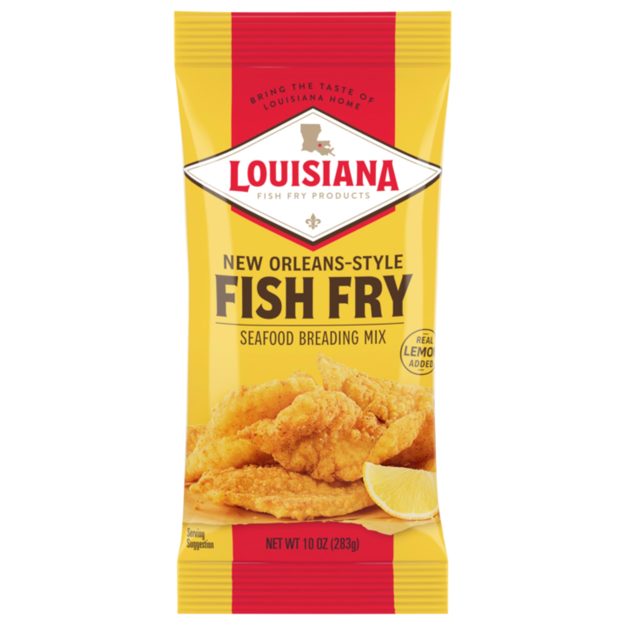 LOUISIANA FISH (Pack of 24) Louisiana Fish Fry Products Fish Fry Mix Lemon Norlin Style 10 Oz