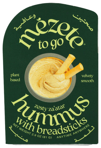 MEZETE (Pack of 24) Mezete Hummus with Zaatar Breadsticks Dip 2.9 Oz