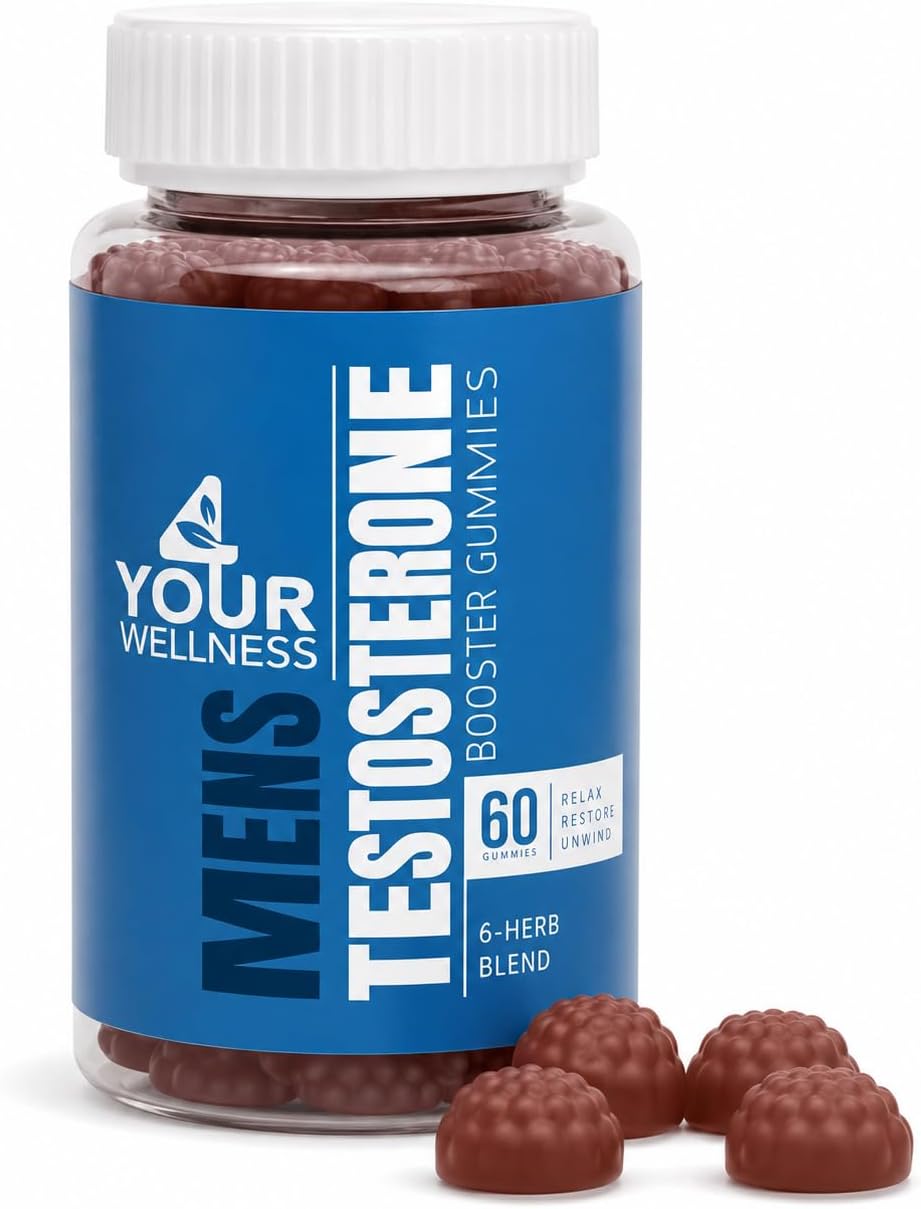 4 YOUR WELLNESS (Pack of 6) 4 Your Wellness Men Testosterone Gummy Supplement Vitamins 60 Pieces