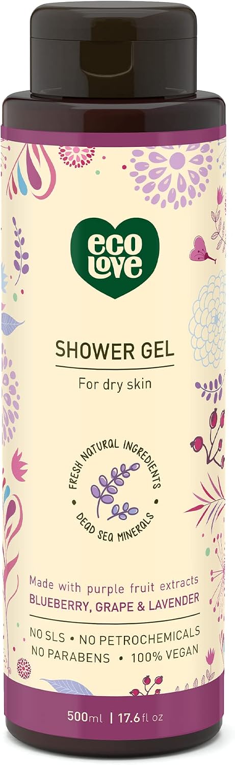 ECOLOVE (Pack of 7) Ecolove Gel Shower Fruit Purple Body Wash 17.6 Oz