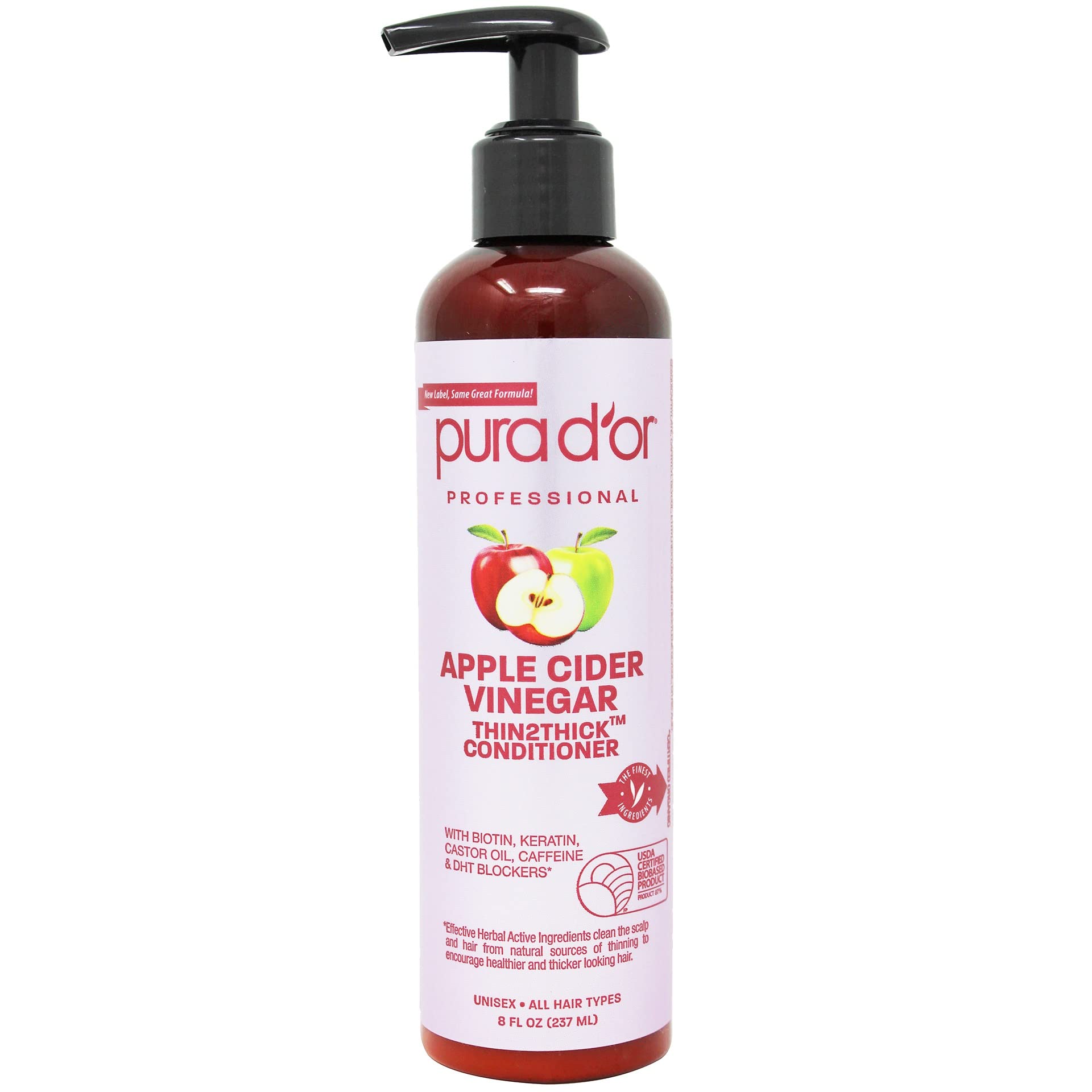 PURA D OR (Pack of 8) Pura D'Or Apple Cider Vinegar Conditioner for All Hair Types 8 Fl Oz